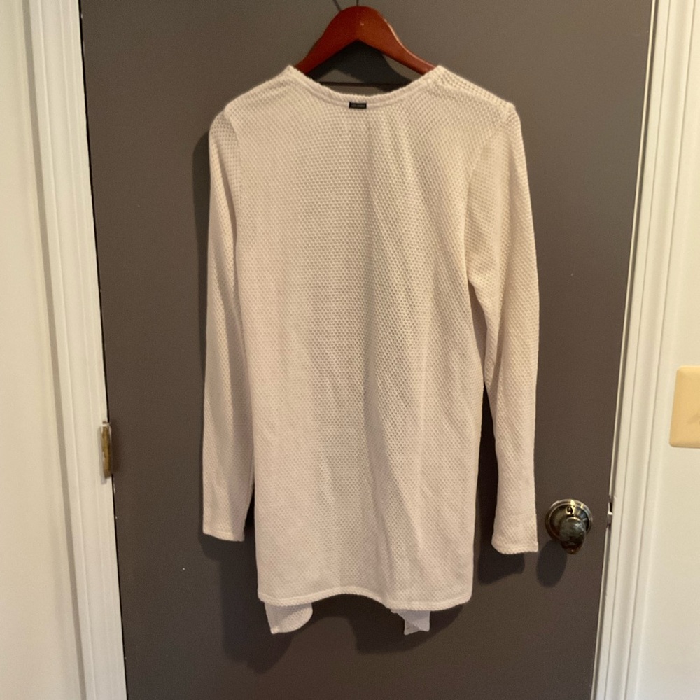 Volcom Off-White Waterfall Drape-Front Cardigan - image 2